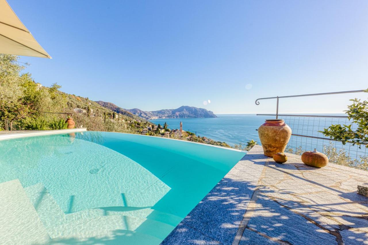 Casaviva - Ampio Trilocale Vista Mare Con Piscina - Pieve Alta Leilighet Pieve Ligure Eksteriør bilde