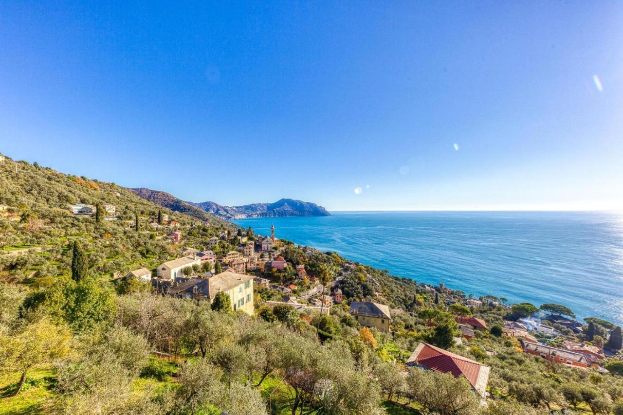 Casaviva - Ampio Trilocale Vista Mare Con Piscina - Pieve Alta Leilighet Pieve Ligure Eksteriør bilde