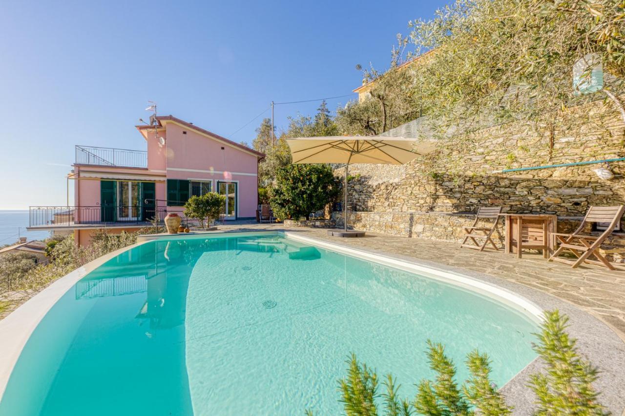 Casaviva - Ampio Trilocale Vista Mare Con Piscina - Pieve Alta Leilighet Pieve Ligure Eksteriør bilde