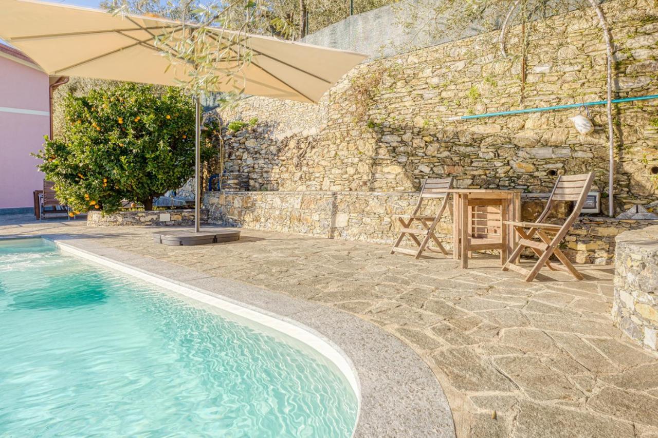 Casaviva - Ampio Trilocale Vista Mare Con Piscina - Pieve Alta Leilighet Pieve Ligure Eksteriør bilde