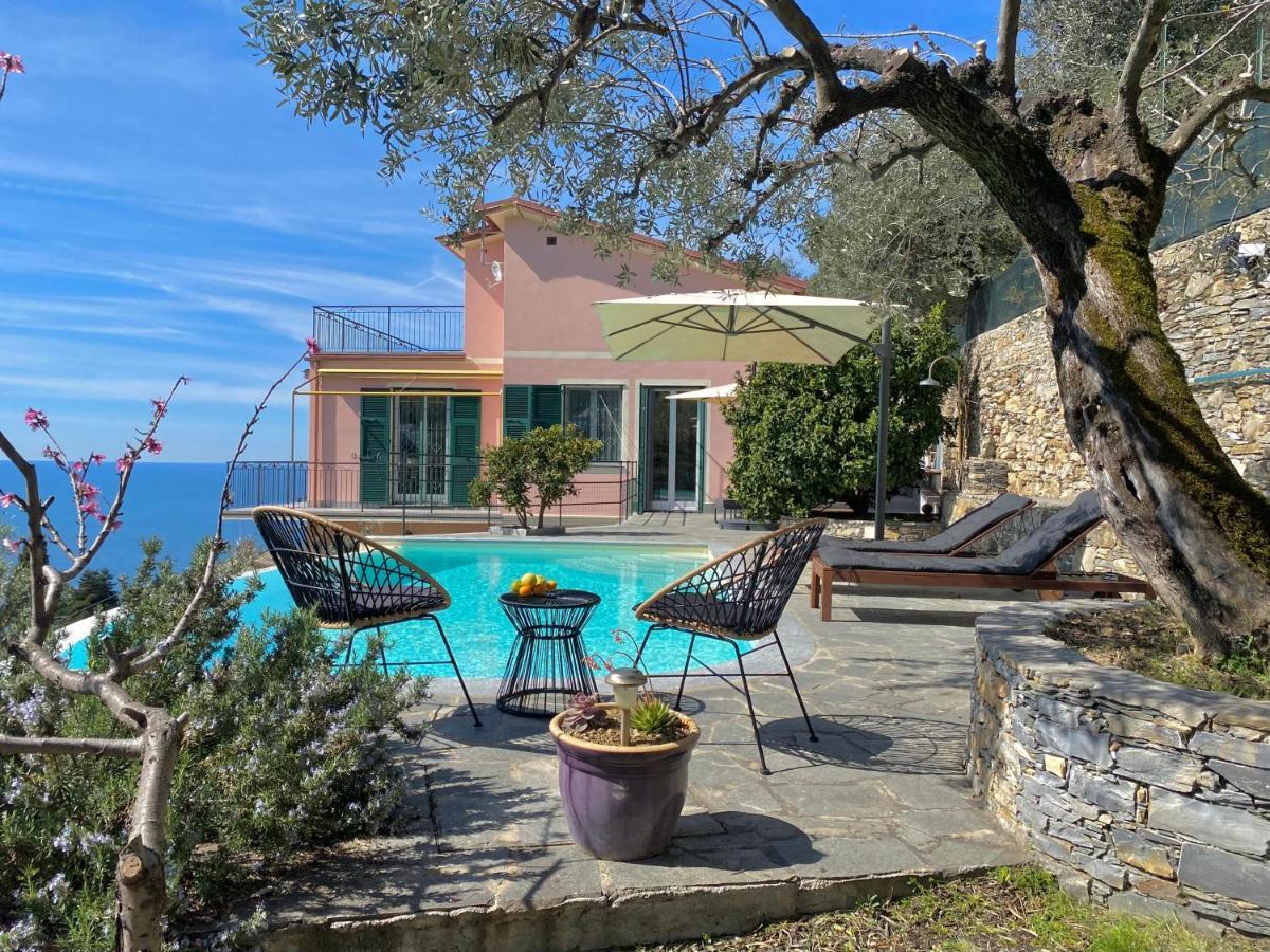 Casaviva - Ampio Trilocale Vista Mare Con Piscina - Pieve Alta Leilighet Pieve Ligure Eksteriør bilde