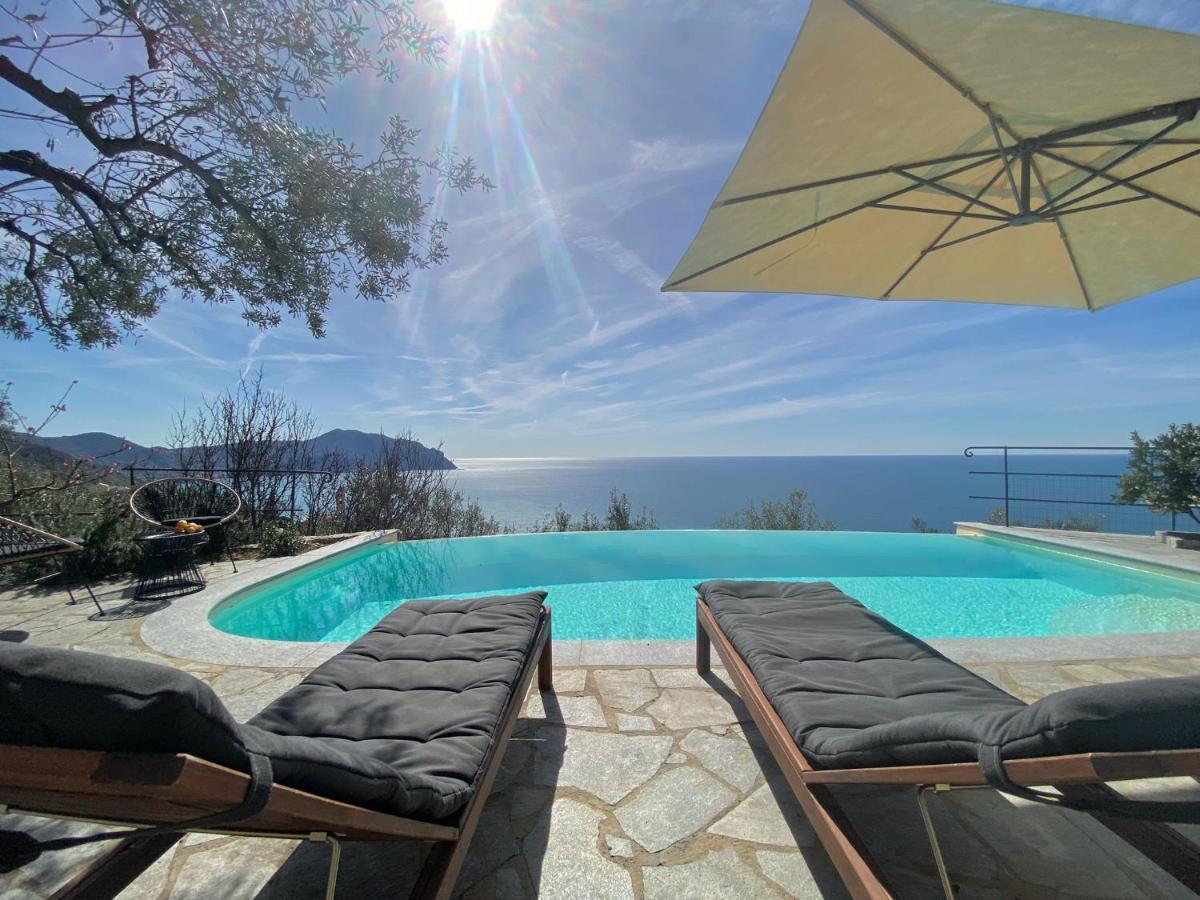 Casaviva - Ampio Trilocale Vista Mare Con Piscina - Pieve Alta Leilighet Pieve Ligure Eksteriør bilde