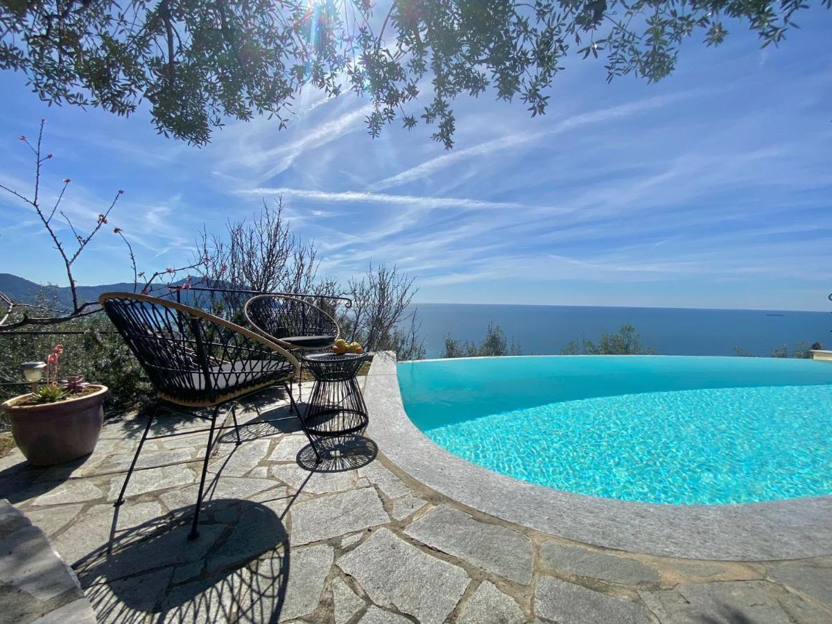 Casaviva - Ampio Trilocale Vista Mare Con Piscina - Pieve Alta Leilighet Pieve Ligure Eksteriør bilde