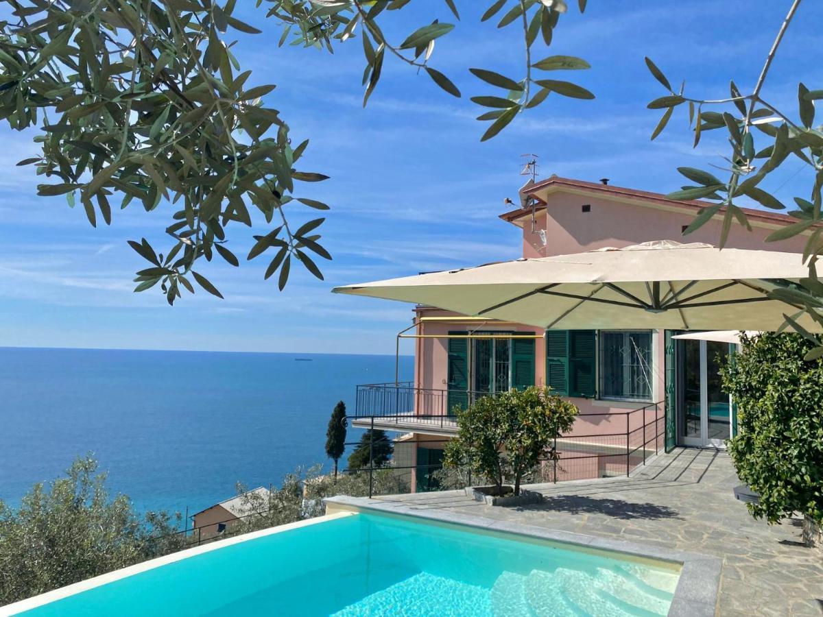 Casaviva - Ampio Trilocale Vista Mare Con Piscina - Pieve Alta Leilighet Pieve Ligure Eksteriør bilde